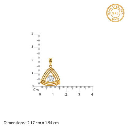 Golden Tripod Pendant With Link Chain