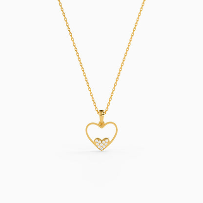 Golden Velvet Romance Pendant with Link Chain