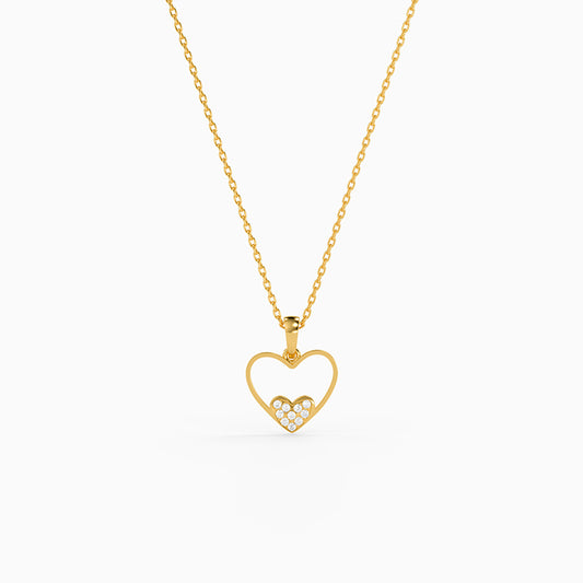 Golden Velvet Romance Pendant with Link Chain