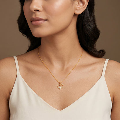 Golden Velvet Romance Pendant with Link Chain