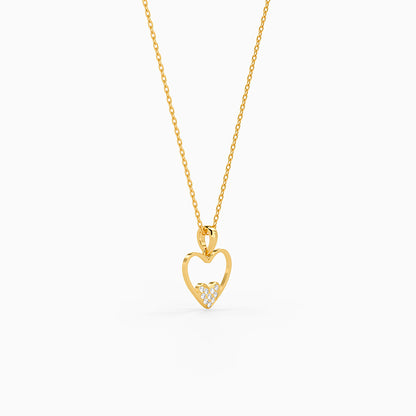 Golden Velvet Romance Pendant with Link Chain