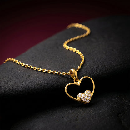 Golden Velvet Romance Pendant with Link Chain