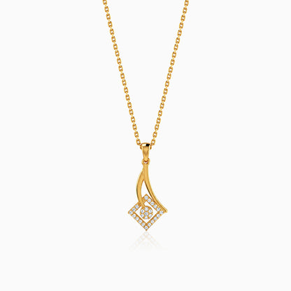 Golden Astra Gleam Pendant with Link Chain