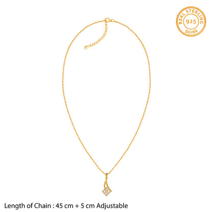Golden Astra Gleam Pendant with Link Chain