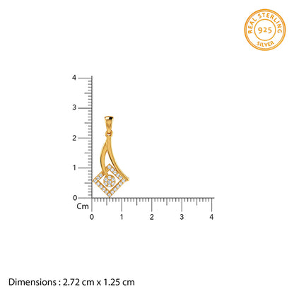 Golden Astra Gleam Pendant with Link Chain