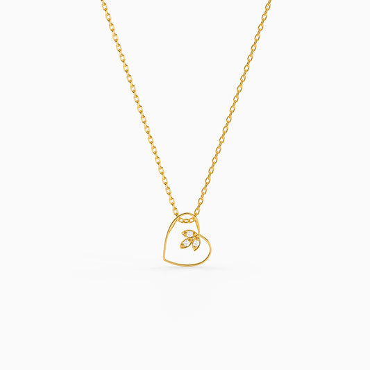 Golden Amora Heart Pendant with Link Chain