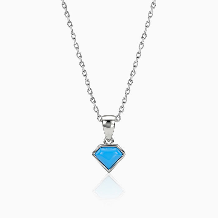 Silver Azure Muse Pendant With Link Chain