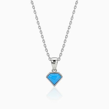 Silver Azure Muse Pendant With Link Chain