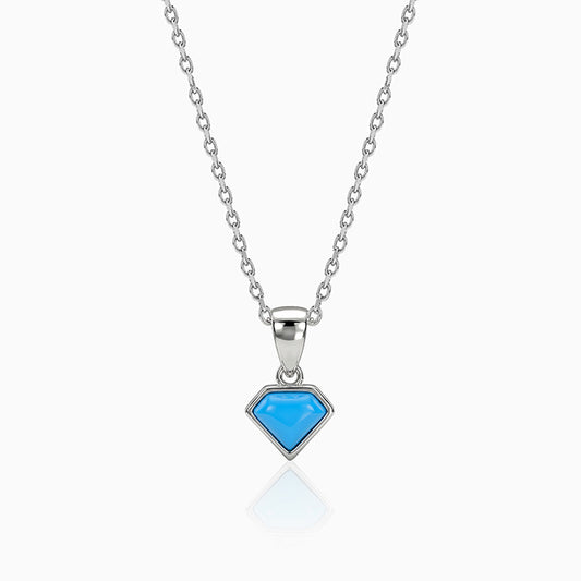 Silver Azure Muse Pendant With Link Chain
