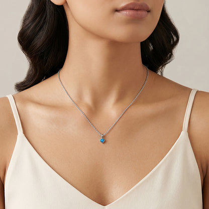 Silver Azure Muse Pendant With Link Chain