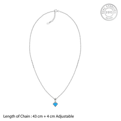 Silver Azure Muse Pendant With Link Chain