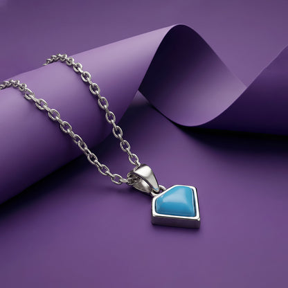 Silver Azure Muse Pendant With Link Chain