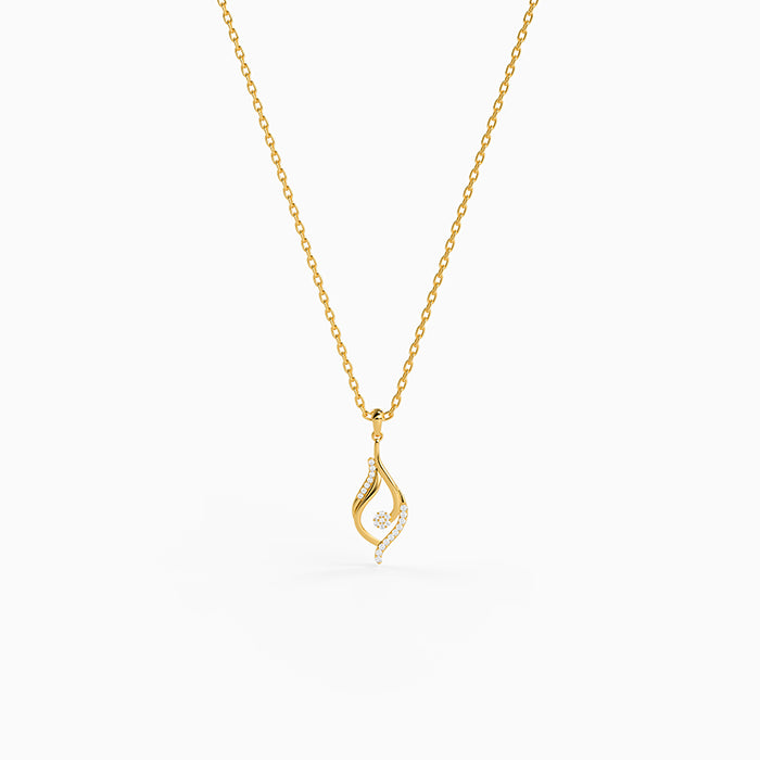Golden Mystic Gaze Pendant with Link Chain