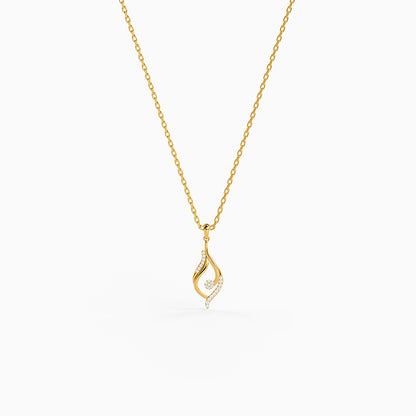 Golden Mystic Gaze Pendant with Link Chain