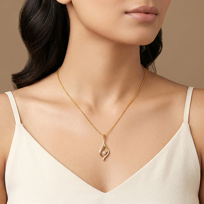 Golden Mystic Gaze Pendant with Link Chain