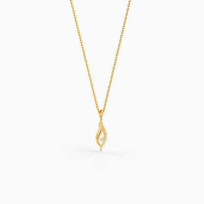 Golden Mystic Gaze Pendant with Link Chain