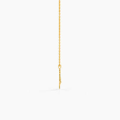 Golden Mystic Gaze Pendant with Link Chain