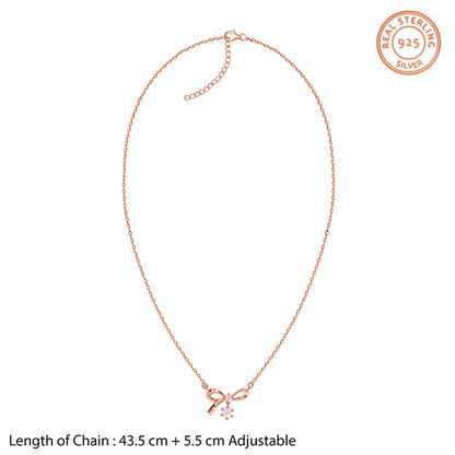 Rose Gold Floret Bow Necklace