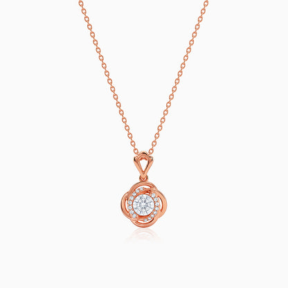 Rose Gold Blush Charm Pendant with Link Chain