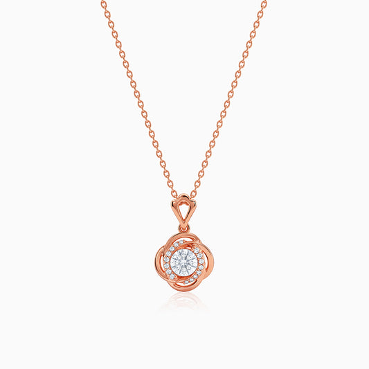 Rose Gold Blush Charm Pendant with Link Chain