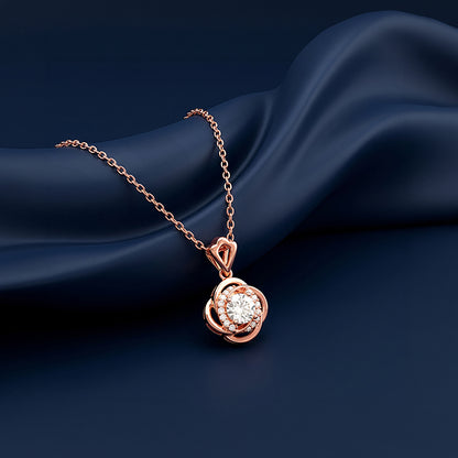 Rose Gold Blush Charm Pendant with Link Chain