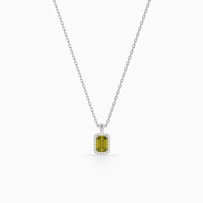 Silver Soleil Frame Pendant with Link Chain