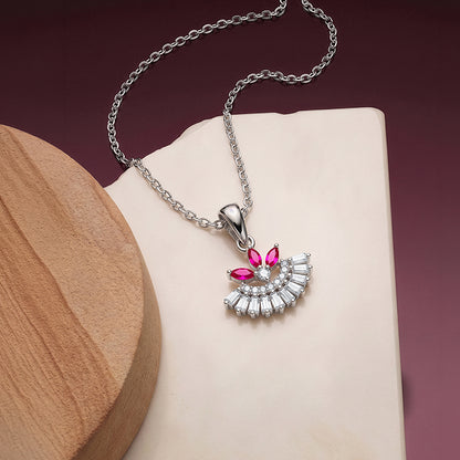 Silver Athena Spark Pendant with Link Chain