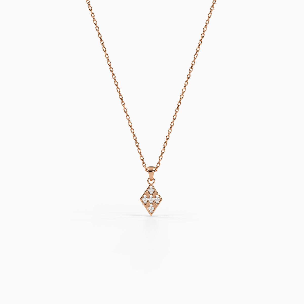 Rose Gold Noirisse Pendant with Link Chain