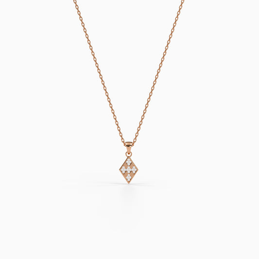 Rose Gold Noirisse Pendant with Link Chain