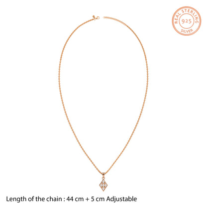 Rose Gold Noirisse Pendant with Link Chain
