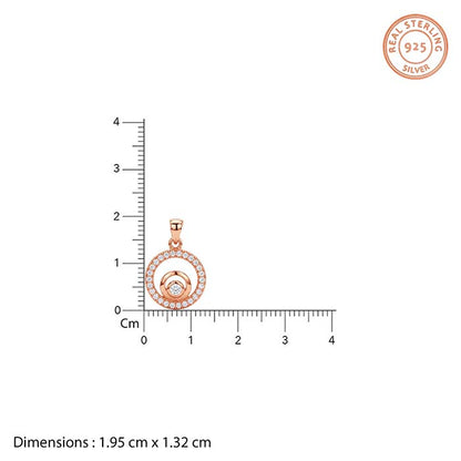 Rose Gold Charming Circle Pendant With Link Chain
