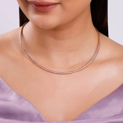 Dual Tone Rope Hasli Necklace