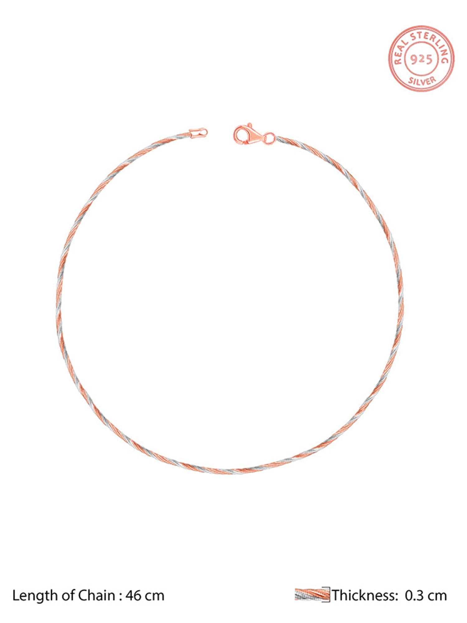 Dual Tone Rope Hasli Necklace