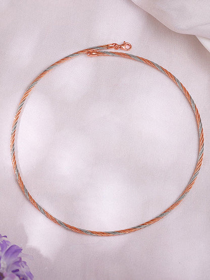 Dual Tone Rope Hasli Necklace