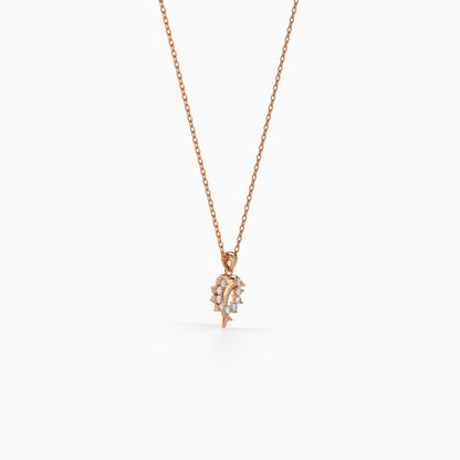 Rose Gold Marina Pendant with Link Chain