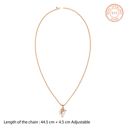Rose Gold Marina Pendant with Link Chain