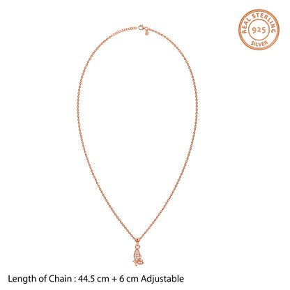 Rose Gold Fairy Butterfly Pendant With Link Chain