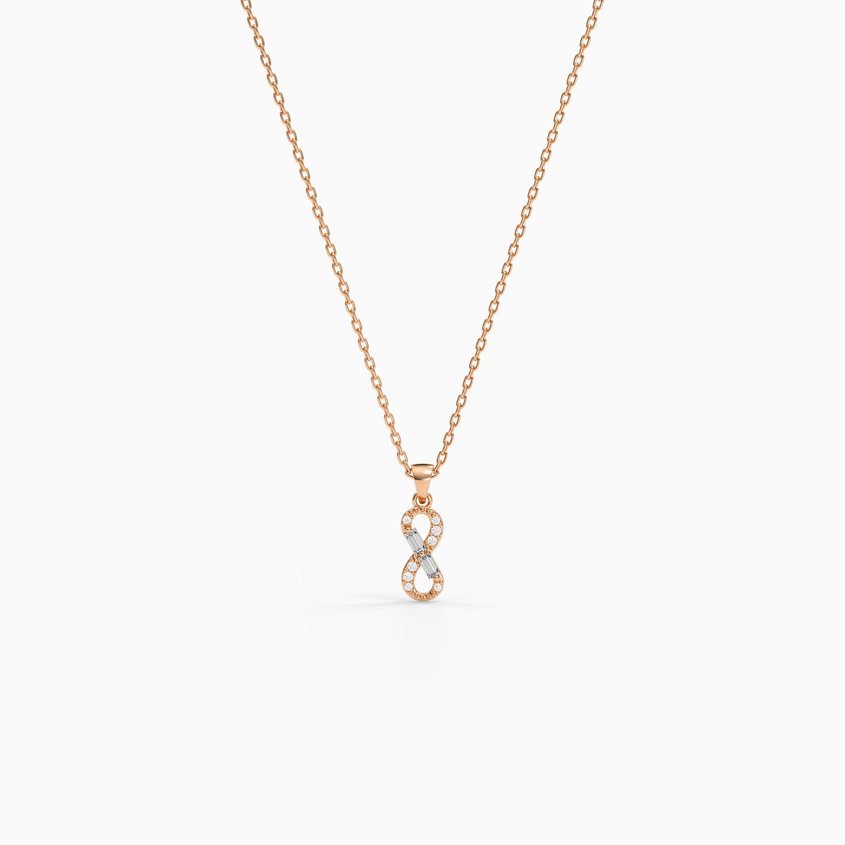 Rose Gold Cascelle Pendant with Link Chain