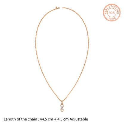 Rose Gold Cascelle Pendant with Link Chain