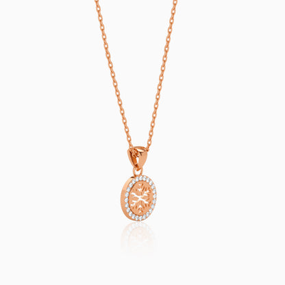 Rose Gold Snowira Pendant with Link Chain