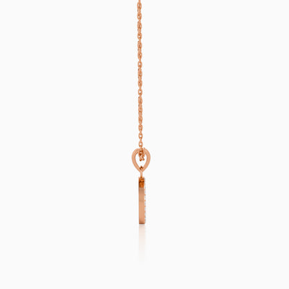 Rose Gold Snowira Pendant with Link Chain