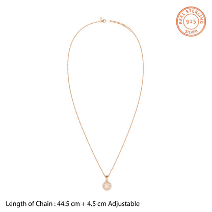 Rose Gold Snowira Pendant with Link Chain