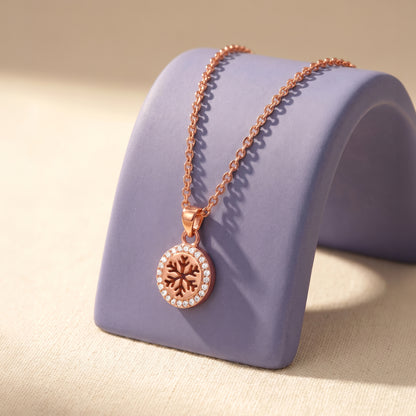 Rose Gold Snowira Pendant with Link Chain