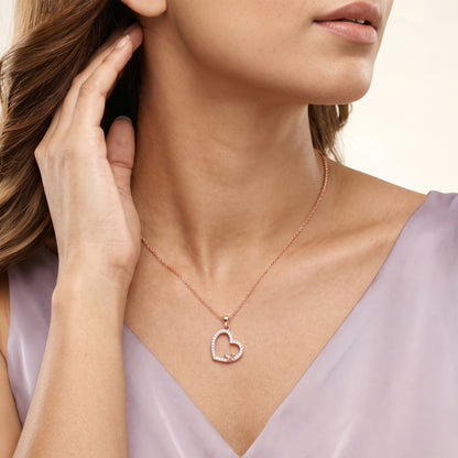 Rose Gold Evadia Pendant with Link Chain