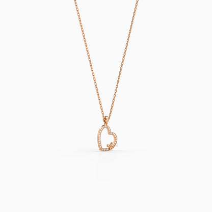 Rose Gold Evadia Pendant with Link Chain