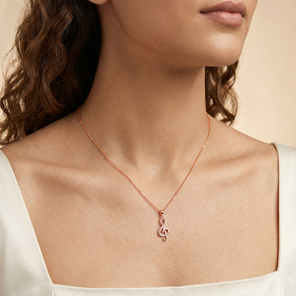 Rose Gold Beautiful Music Pendant With Link Chain