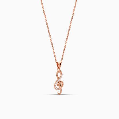 Rose Gold Beautiful Music Pendant With Link Chain