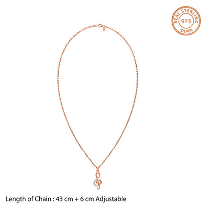 Rose Gold Beautiful Music Pendant With Link Chain
