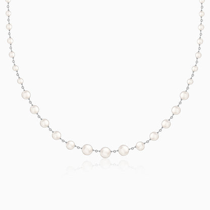 Silver White Pearl Necklace