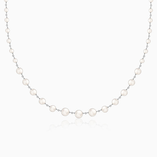 Silver White Pearl Necklace